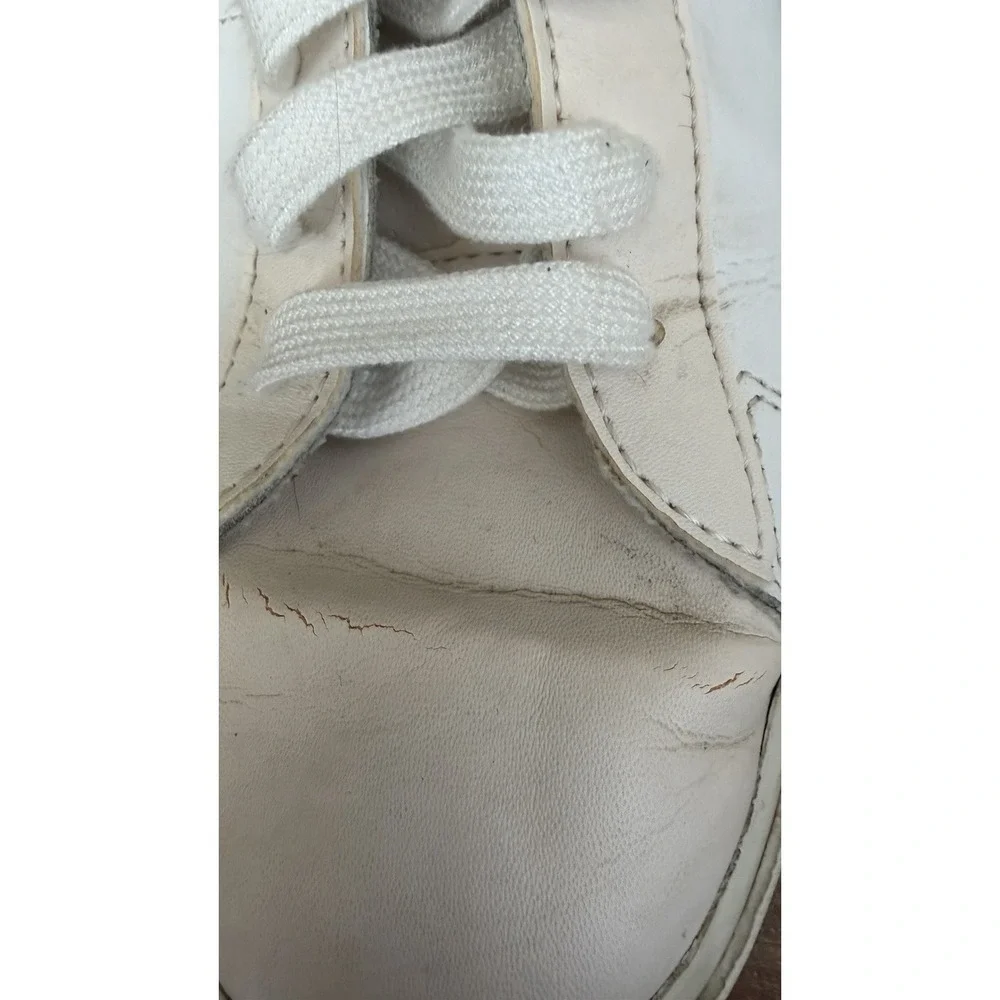 Mens Nike Classic Shoes White Black Blue Leather Logo Retro Sneakers Size 10.5